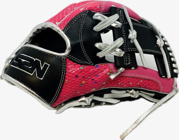 Japanese Kip Leather Elite Series fielding glove pink splatter I web