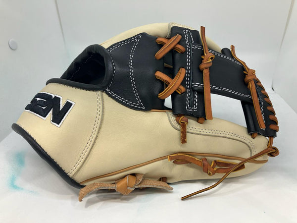 Japanese Kip Leather Elite Series fielding glove light tan/black/brown I web