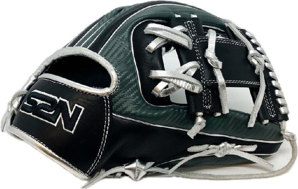 Japanese Kip Leather Elite Series fielding glove black carbon fiber I web