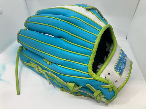 Japanese Kip Leather Elite Series fielding glove aqua/white/lime H