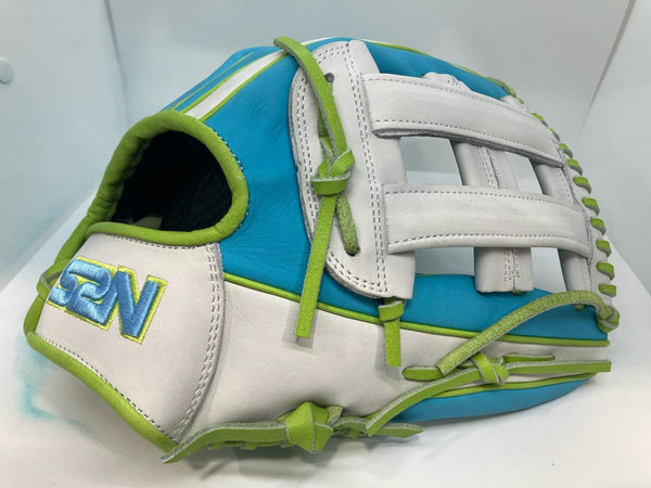 Japanese Kip Leather Elite Series fielding glove aqua/white/lime H