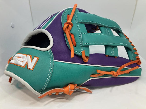 Japanese Kip Leather Elite Series fielding glove purple/teal/orange H