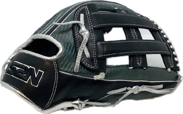 Japanese Kip Leather Elite Series fielding glove black carbon fiber H web