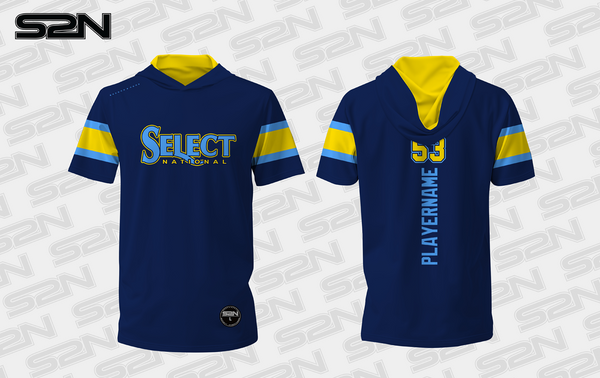 Select navy short sleeve hoodie