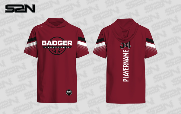 Badger Basketball cardinal shooting shirt