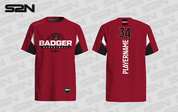 Badger Basketball cardinal tshirt