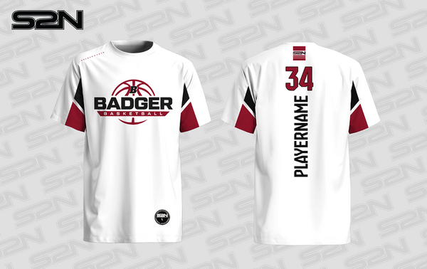 Badger Basketball white tshirt