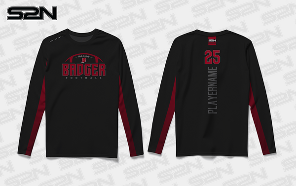 Badger Football black long sleeve