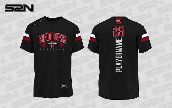 Badger Football black tshirt