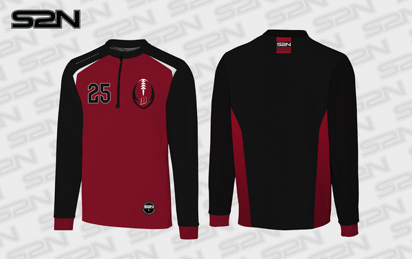 Badger Football cardinal quarterzip