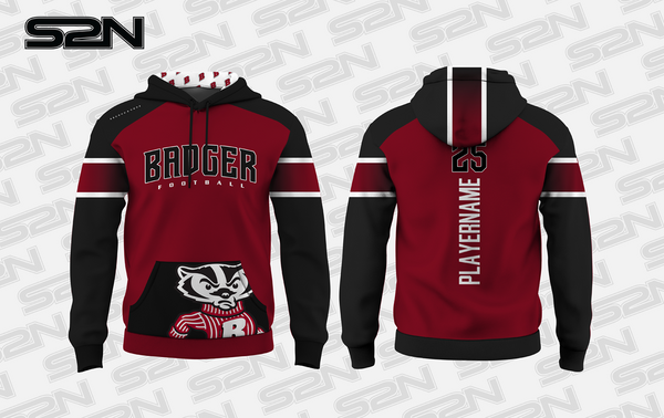 Badger Football cardinal hoodie