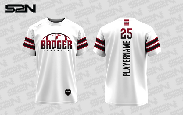 Badger Football white tshirt