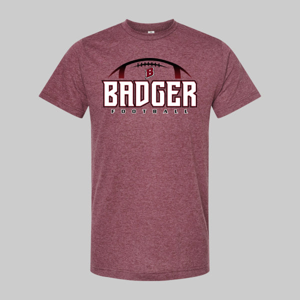 Badger Football heather cardinal SP tshirt