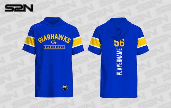 Germantown Baseball royal short sleeve hoodie