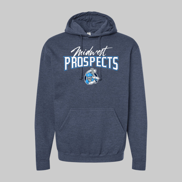Midwest Prospects heather navy hoodie