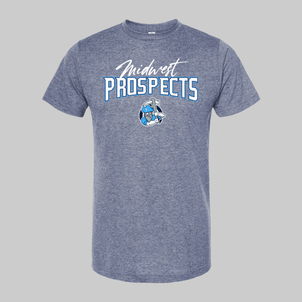 Midwest Prospects heather navy tshirt