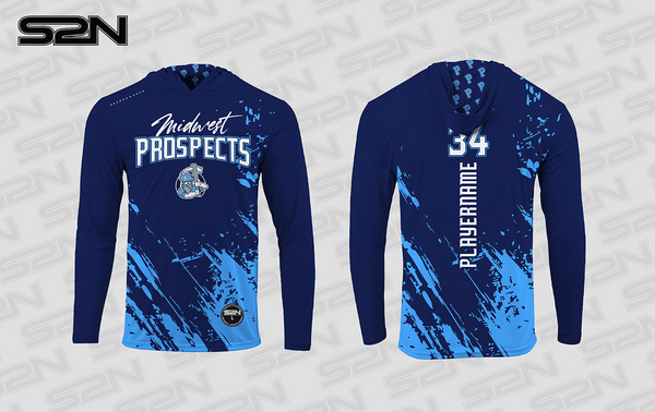 Midwest Prospects navy hooded long sleeve