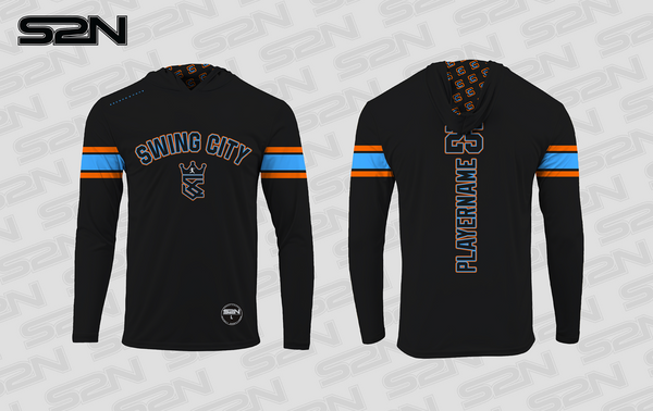 Swing City black hooded long sleeve