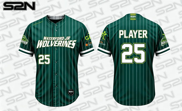 Waterford green pins full button jersey