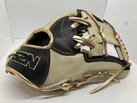 Japanese Kip Leather Elite Series fielding glove light tan/black/gold I web