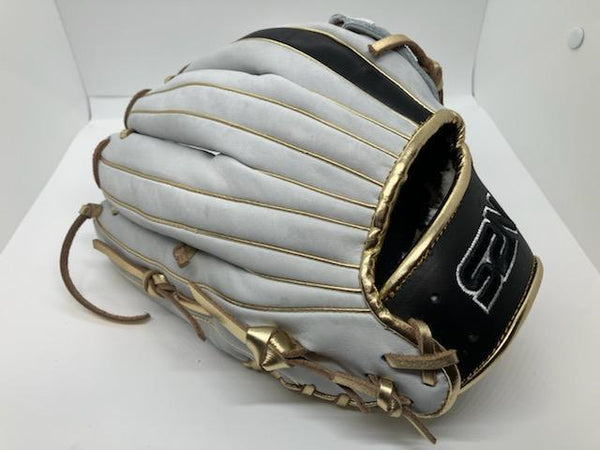 Japanese Kip Leather Elite Series fielding glove white/black/metallic gold T web