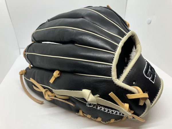Japanese Kip Leather Elite Series fielding glove black and light tan H web