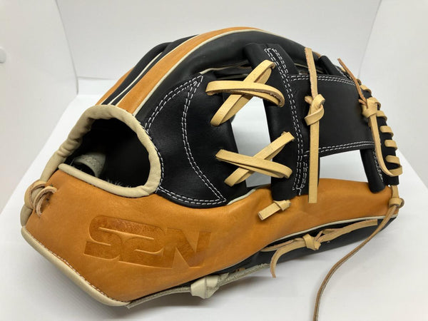 Japanese Kip Leather Elite Series fielding glove black and tan I web